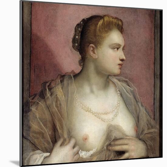 Lady Baring Her Breast-Domenico Tintoretto-Mounted Giclee Print