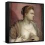 Lady Baring Her Breast-Domenico Tintoretto-Framed Stretched Canvas