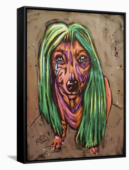 Lady Bark Bark-Rock Demarco-Framed Stretched Canvas