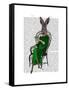 Lady Bella Rabbit Taking Tea-Fab Funky-Framed Stretched Canvas