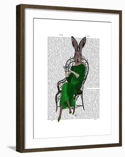 Lady Bella Rabbit Taking Tea-Fab Funky-Framed Art Print