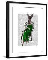 Lady Bella Rabbit Taking Tea-Fab Funky-Framed Art Print