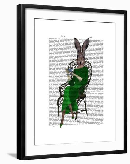 Lady Bella Rabbit Taking Tea-Fab Funky-Framed Art Print