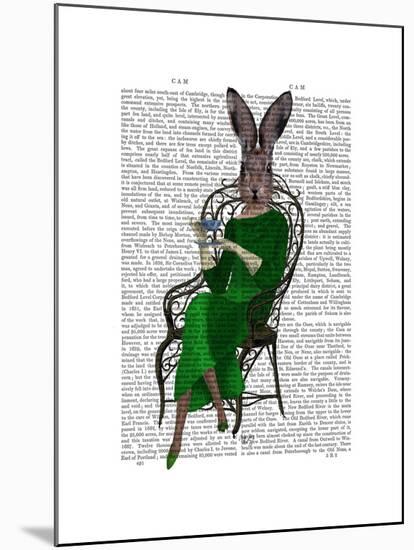 Lady Bella Rabbit Taking Tea-Fab Funky-Mounted Art Print