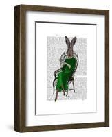 Lady Bella Rabbit Taking Tea-Fab Funky-Framed Art Print