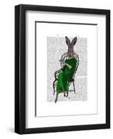 Lady Bella Rabbit Taking Tea-Fab Funky-Framed Art Print