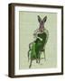 Lady Bella Rabbit Taking Tea-Fab Funky-Framed Art Print