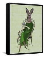 Lady Bella Rabbit Taking Tea-Fab Funky-Framed Stretched Canvas