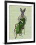 Lady Bella Rabbit Taking Tea-Fab Funky-Framed Art Print