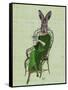 Lady Bella Rabbit Taking Tea-Fab Funky-Framed Stretched Canvas