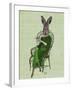 Lady Bella Rabbit Taking Tea-Fab Funky-Framed Art Print