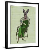 Lady Bella Rabbit Taking Tea-Fab Funky-Framed Art Print