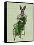 Lady Bella Rabbit Taking Tea-Fab Funky-Framed Stretched Canvas