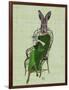 Lady Bella Rabbit Taking Tea-Fab Funky-Framed Art Print