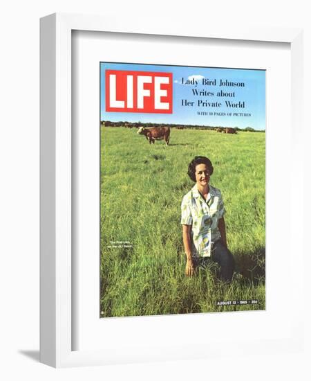 Lady Bird Johnson, August 13, 1965-Stan Wayman-Framed Photographic Print