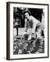 Lady Bird Johnson Planting Pansies on the Famed Capitol Mall-null-Framed Photo