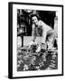Lady Bird Johnson Planting Pansies on the Famed Capitol Mall-null-Framed Photo