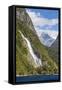 Lady Bowen Waterfall in Milford Sound-Michael Nolan-Framed Stretched Canvas