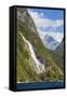 Lady Bowen Waterfall in Milford Sound-Michael Nolan-Framed Stretched Canvas