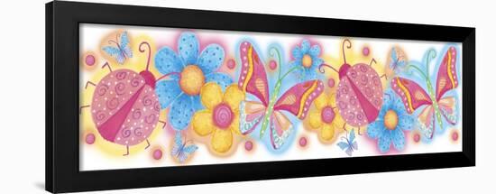 Lady Bugs Border-Maria Trad-Framed Giclee Print