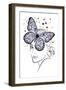 Lady Butterfly Blue-Martina Pavlova-Framed Art Print