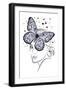 Lady Butterfly Blue-Martina Pavlova-Framed Art Print