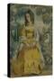Lady by Tapestry. Portrait of Nadezhda Stanyukovich, 1903-Viktor Elpidiforovich Borisov-musatov-Stretched Canvas