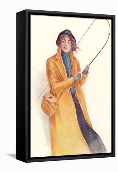 Lady Casually Fly Fishing-null-Framed Stretched Canvas