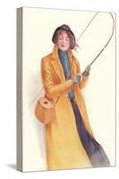 Lady Casually Fly Fishing-null-Stretched Canvas