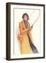 Lady Casually Fly Fishing-null-Framed Art Print