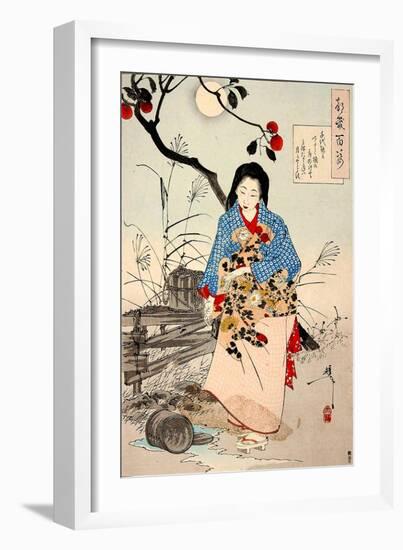 Lady Chiyo, One Hundred Aspects of the Moon-Yoshitoshi Tsukioka-Framed Giclee Print