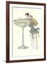 Lady Climbing into Champagne Glass-null-Framed Art Print