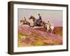 Lady Currie with Her Sons Bill and Hamish Hunting on Exmoor-Cecil Aldin-Framed Giclee Print