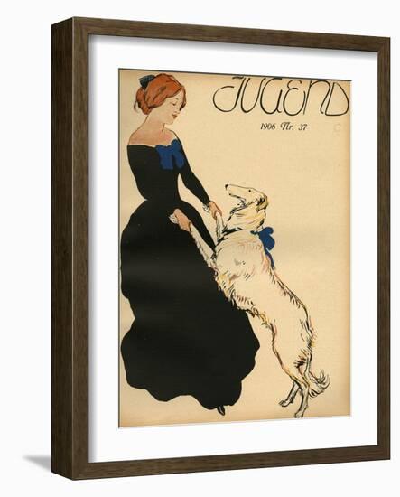 Lady Dance with Dog-null-Framed Photographic Print