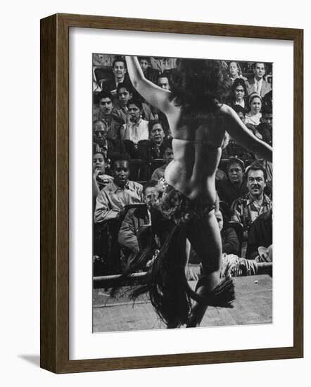 Lady Dancing a Tahitian Dance in Manhattan Night Club-Yale Joel-Framed Photographic Print