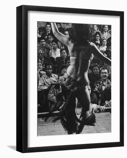 Lady Dancing a Tahitian Dance in Manhattan Night Club-Yale Joel-Framed Photographic Print