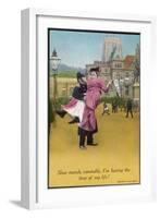 Lady Demonstrating for Womens Rights Has the Good Fortune to be Picked up by a Policeman-null-Framed Art Print