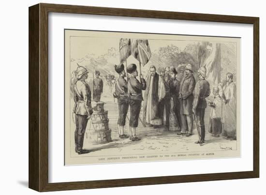 Lady Dufferin Presenting New Colours to the 18th Bengal Infantry at Alipur-Sydney Prior Hall-Framed Giclee Print