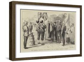 Lady Dufferin Presenting New Colours to the 18th Bengal Infantry at Alipur-Sydney Prior Hall-Framed Giclee Print