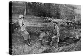 Lady Elizabeth Bowes-Lyon and the Duke of York at Her Hertfordshire Home Near Welwyn, 1923-null-Stretched Canvas