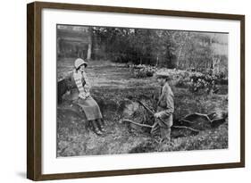 Lady Elizabeth Bowes-Lyon and the Duke of York at Her Hertfordshire Home Near Welwyn, 1923-null-Framed Giclee Print