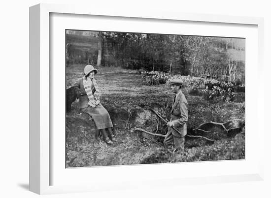 Lady Elizabeth Bowes-Lyon and the Duke of York at Her Hertfordshire Home Near Welwyn, 1923-null-Framed Giclee Print