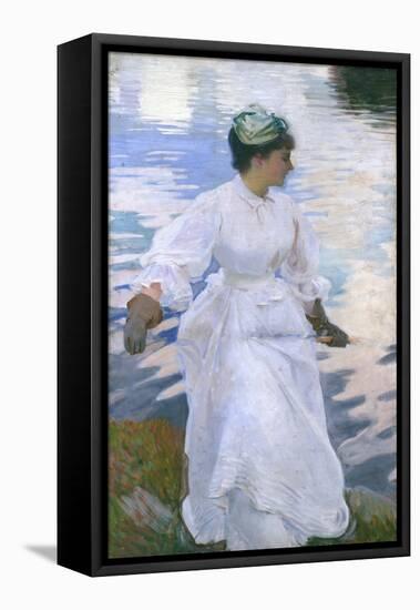 Lady Fishing - Mrs Ormond-John Singer Sargent-Framed Stretched Canvas