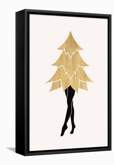 Lady Gaga at Christmas (Vers.1)-Kubistika-Framed Stretched Canvas