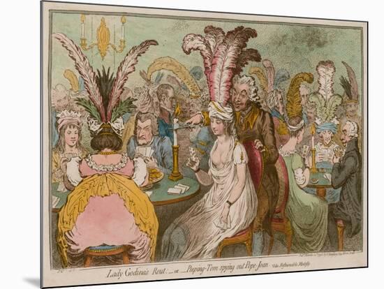 Lady Godina's Rout, Or, Peeping-Tom Spying Out Pope-Joan-James Gillray-Mounted Giclee Print