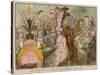 Lady Godina's Rout, Or, Peeping-Tom Spying Out Pope-Joan-James Gillray-Stretched Canvas