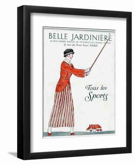 Lady Golfer 1914-Bernard Boutet De Monvel-Framed Photographic Print