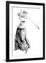 Lady Golfer Addresses the Ball-null-Framed Art Print