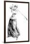 Lady Golfer Addresses the Ball-null-Framed Art Print