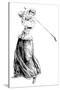 Lady Golfer Addresses the Ball-null-Stretched Canvas